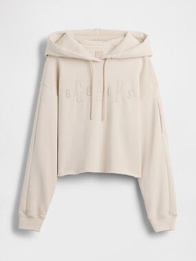 Gap × BÉIS Oversized Crop Hoodie Cream Light Tundra Brown Size Large